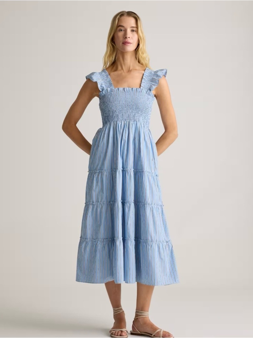 Quince Organic Cotton Poplin smocked dress